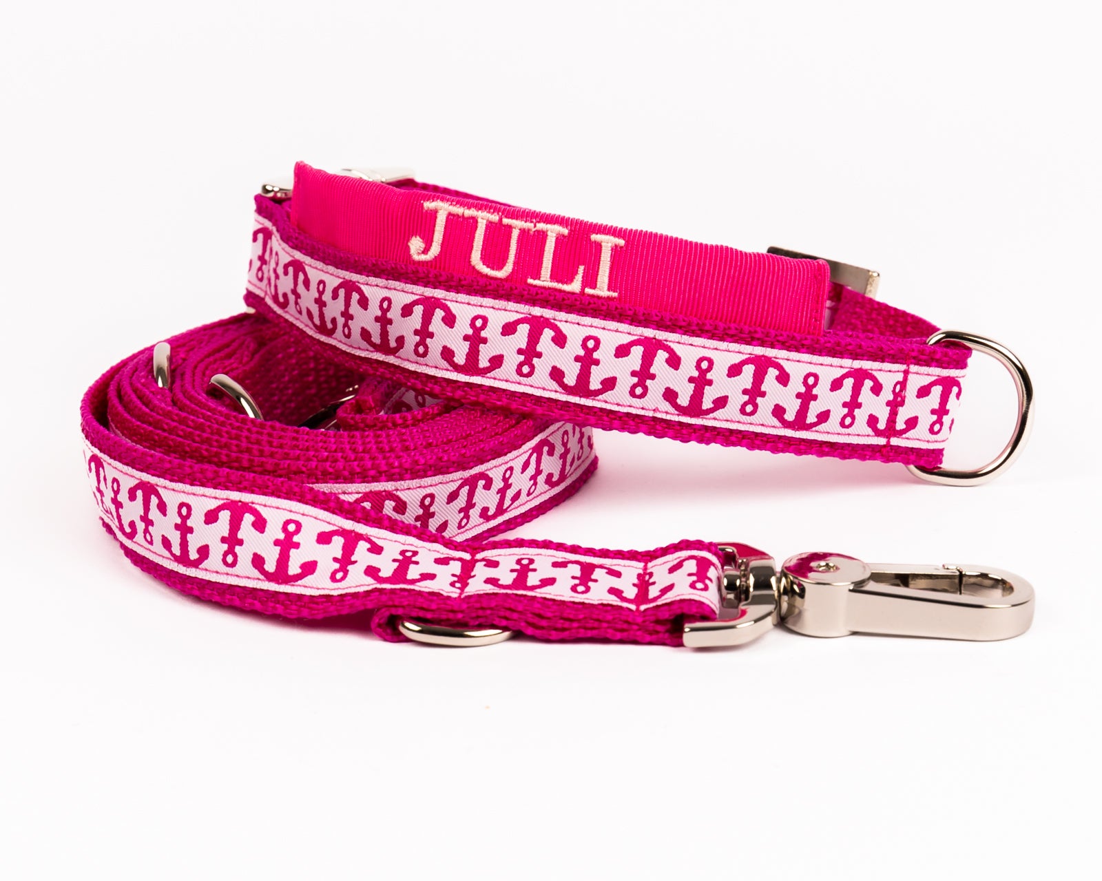 Hundehalsband und Hundeleine Modell "Juli" aus der Kollektion Maritim Style.