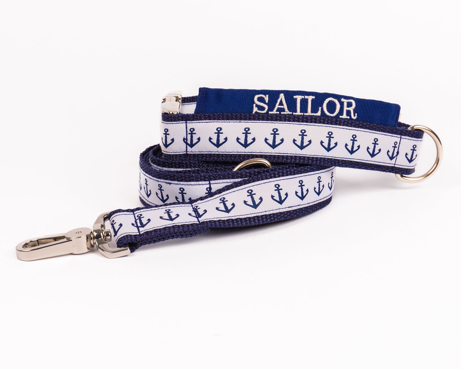 Hundeleine und Hundehalsband im Set Modell "Sailor" aus der Kollektion Maritim Style.