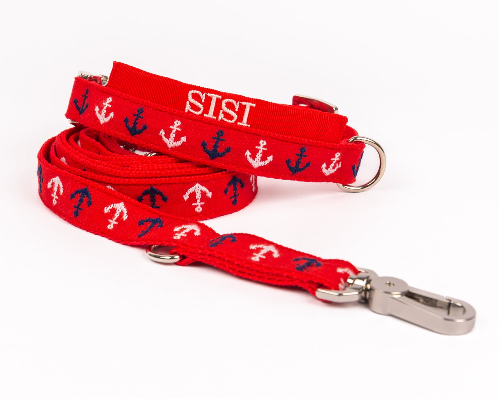 Rote Hundeleine aus der Maritim-Style-Kollektion Modell "Sisi".