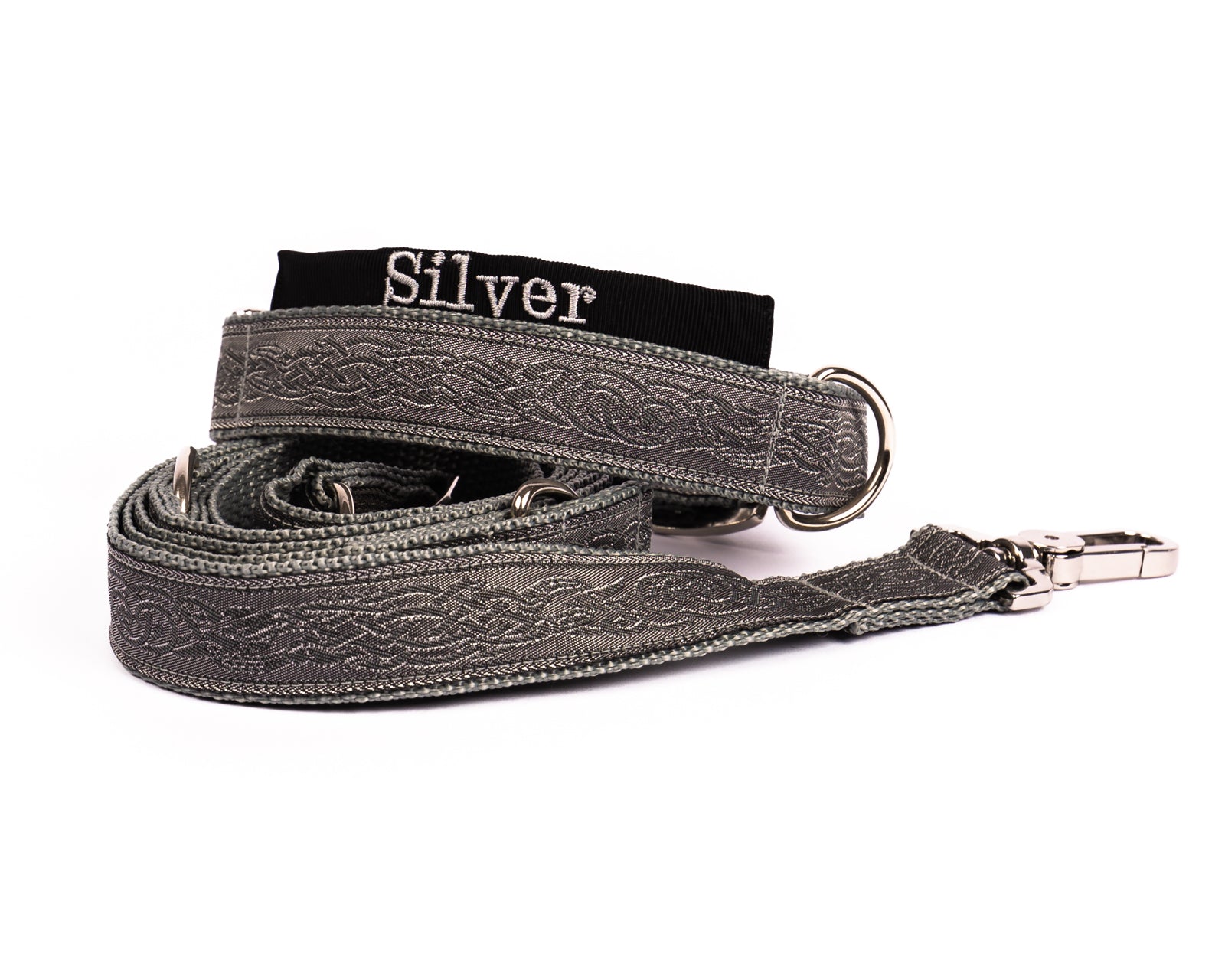 Hundeleine und Hundehalsband im Set Modell "Silver" aus der Kollektion Princess Style.