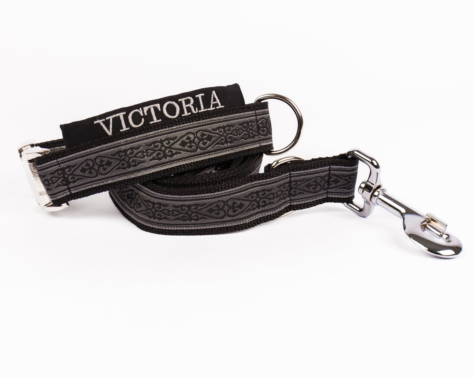 Hundeleine und Hundehalsband im Set Modell "Victoria" aus der Kollektion Princess Style.
