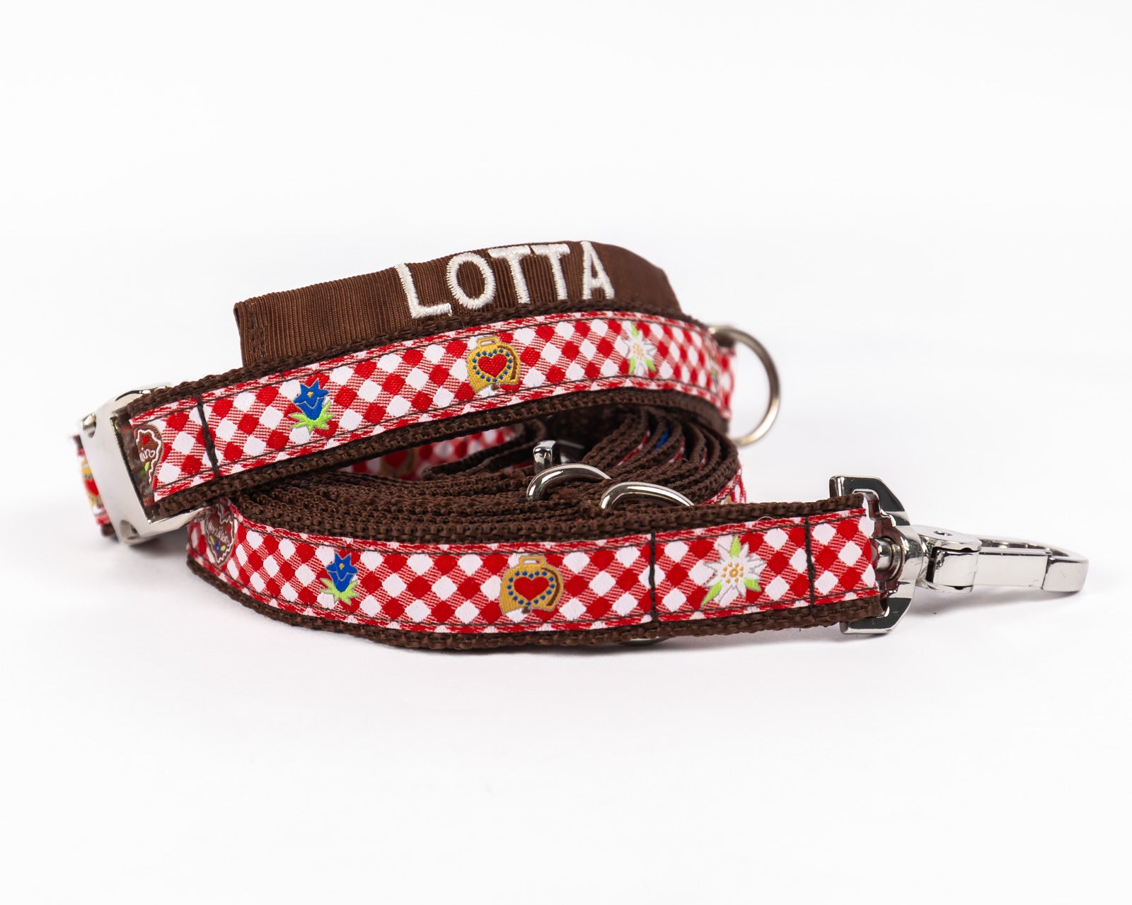 Hundeleine und Hundehalsband im Set aus der Kollektion Herzallerliebst Modell "Lotta".