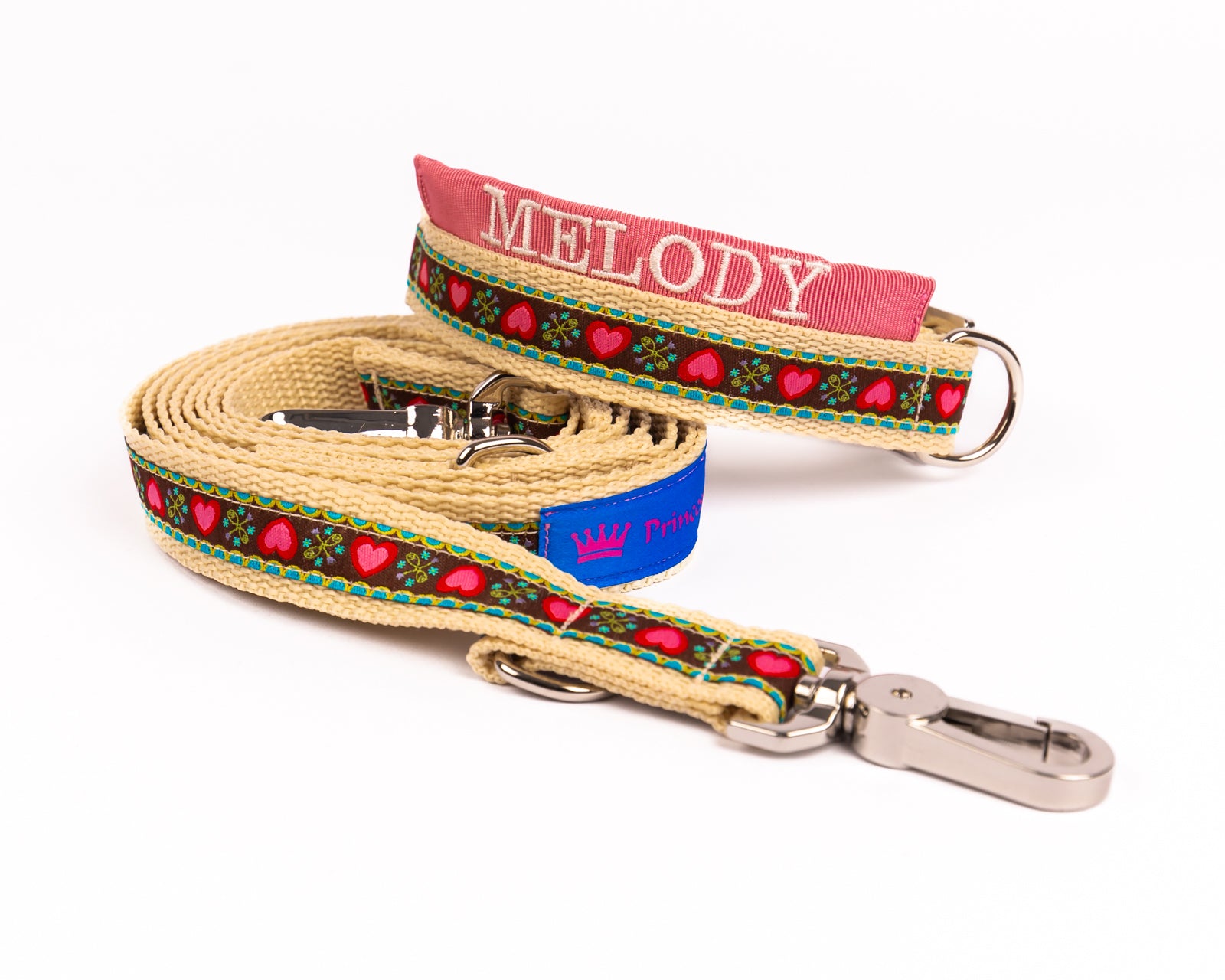 Hundeleine und Hundehalsband Set Modell "Melody" aus der Kollektion Herzallerliebst Style.