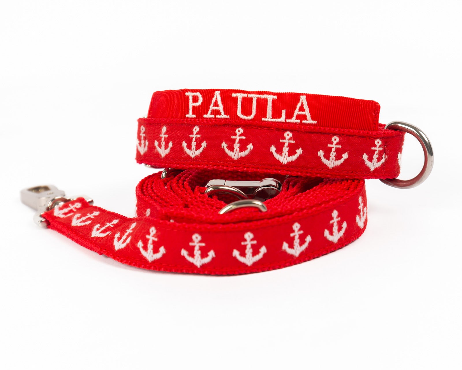 Hundeleine und Hundehalsband im Set Modell "Paula" aus der Kollektion Maritim Style.